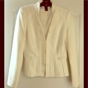 White House Black Market Ivory pleated blazer.